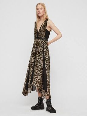 Allsaints leopard midi dress 00